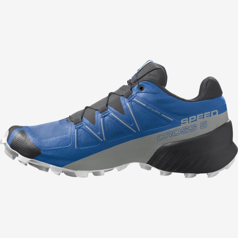 Men's Salomon SPEEDCROSS 5 Trail Running Shoes Blue / Black | IN2112EBC