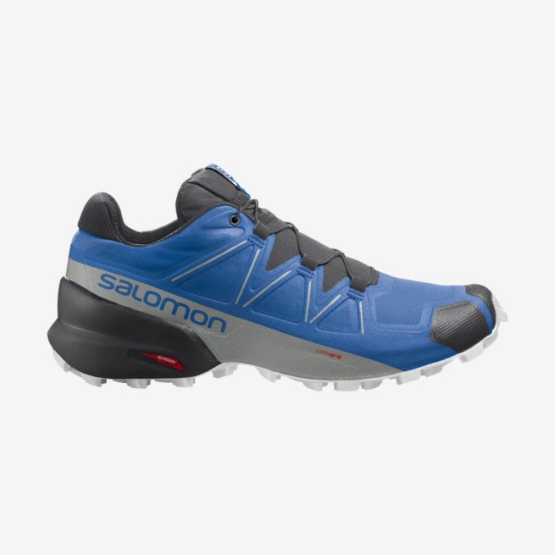 Men\'s Salomon SPEEDCROSS 5 Trail Running Shoes Blue / Black | IN2112EBC