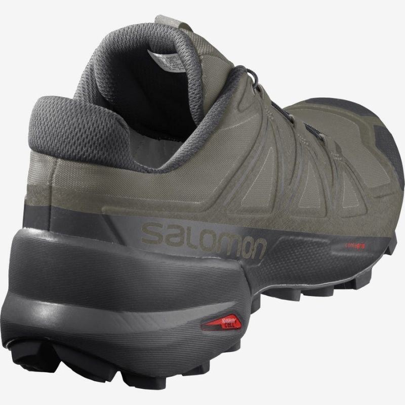 Men's Salomon SPEEDCROSS 5 WIDE Trail Running Shoes Olive | IN2102LIS