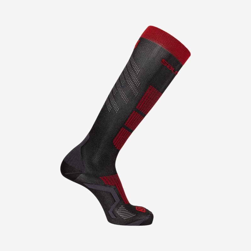 Men\'s Salomon S/PRO Socks Black / Red | IN2689JPQ