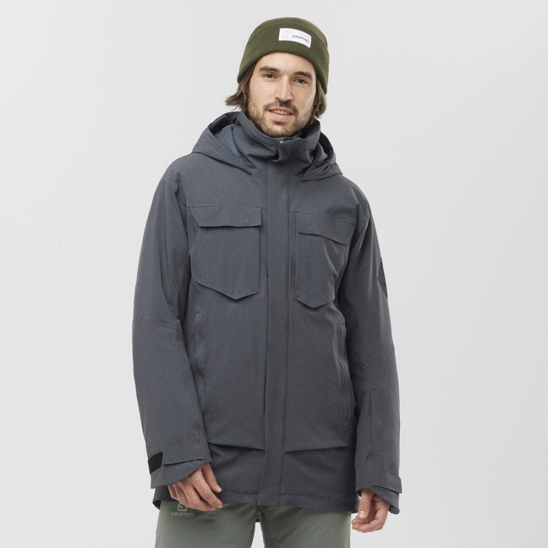 Men's Salomon STANCE CARGO Ski Jackets Black | IN2296MQZ