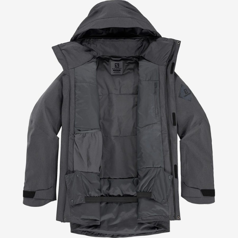 Men's Salomon STANCE CARGO Ski Jackets Black | IN2296MQZ