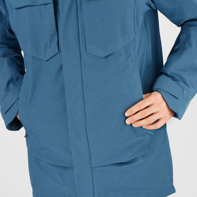 Men's Salomon STANCE CARGO Ski Jackets Blue | IN2297QMA