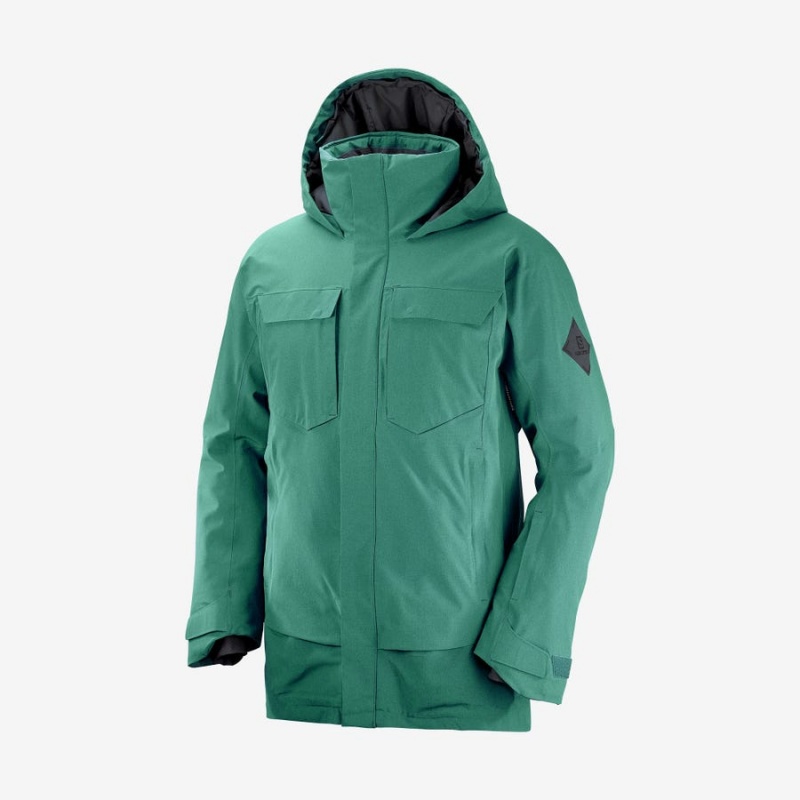 Men\'s Salomon STANCE CARGO Ski Jackets Green | IN2295NWY