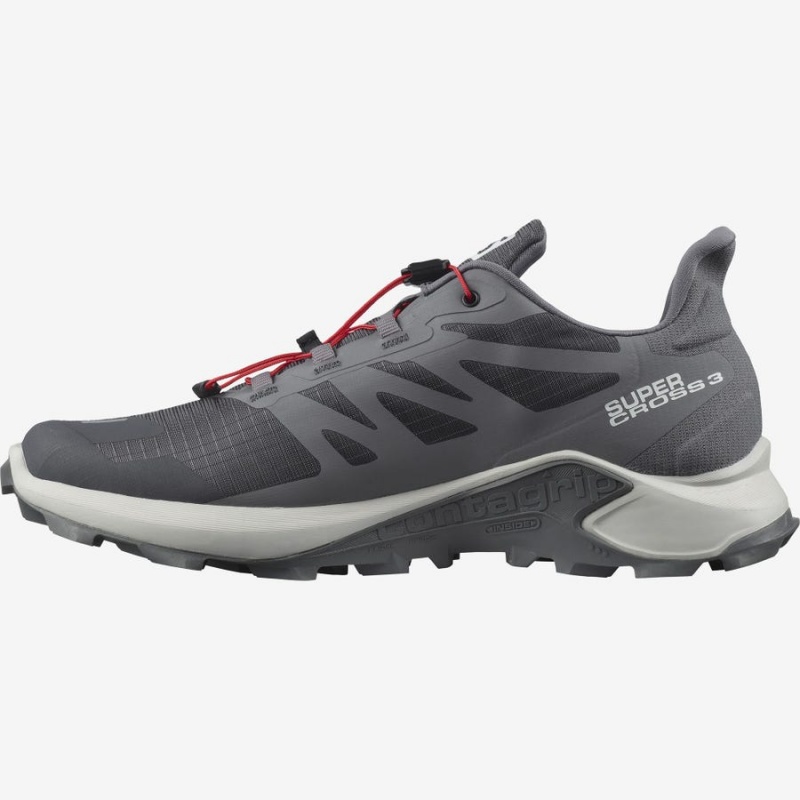 Men's Salomon SUPERCROSS 3 Trail Running Shoes Grey | IN2105CTV