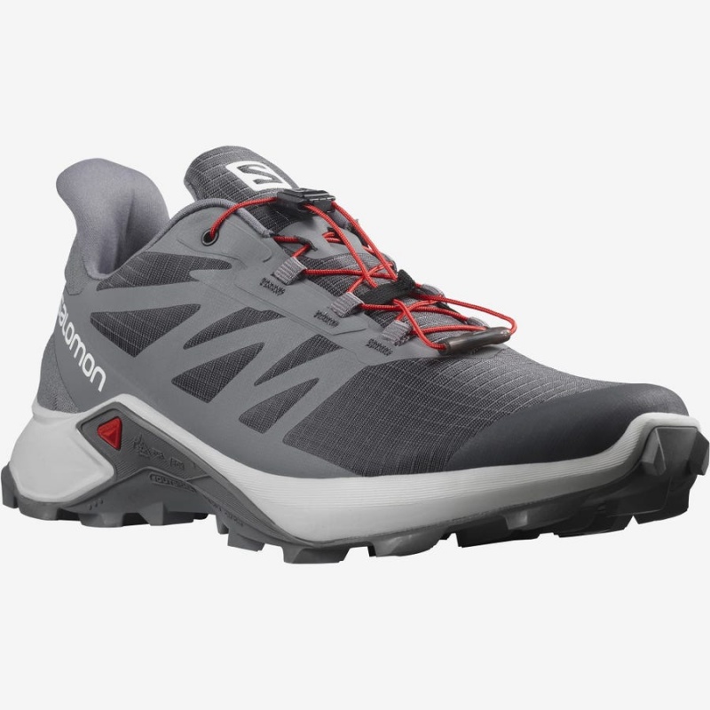 Men's Salomon SUPERCROSS 3 Trail Running Shoes Grey | IN2105CTV