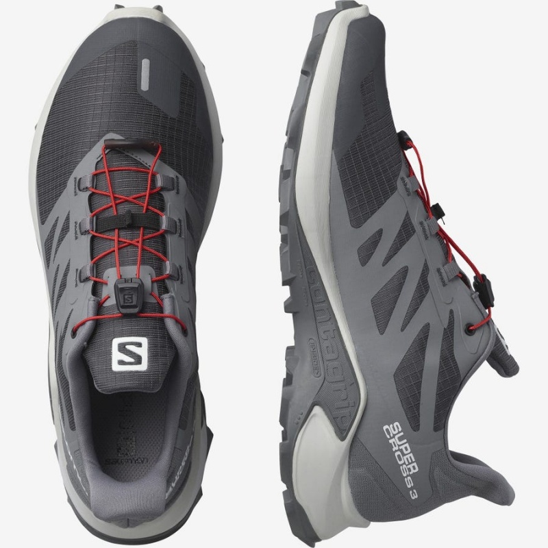 Men's Salomon SUPERCROSS 3 Trail Running Shoes Grey | IN2105CTV