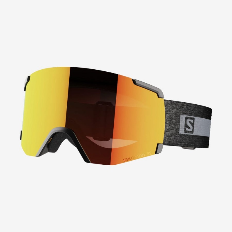 Men\'s Salomon S/VIEW Goggles Black | IN2706QMA