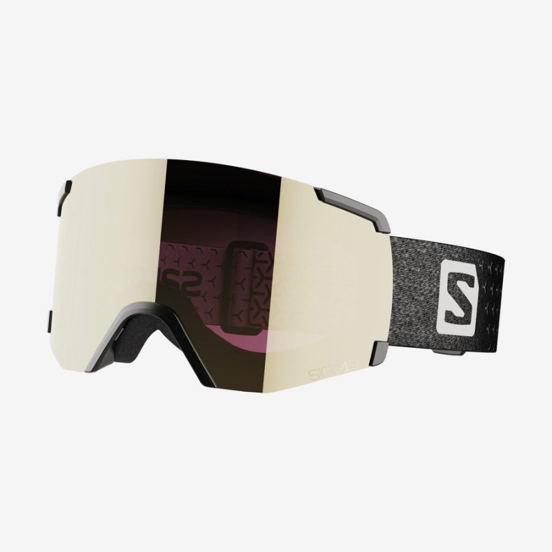 Men\'s Salomon S/VIEW SIGMA Goggles Black | IN2708EBC