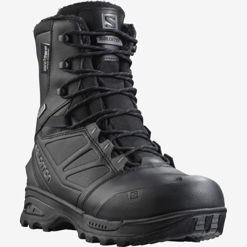 Men's Salomon TOUNDRA FORCES CLIMASALOMON™ WATERPROOF Boots Black | IN2262AHK