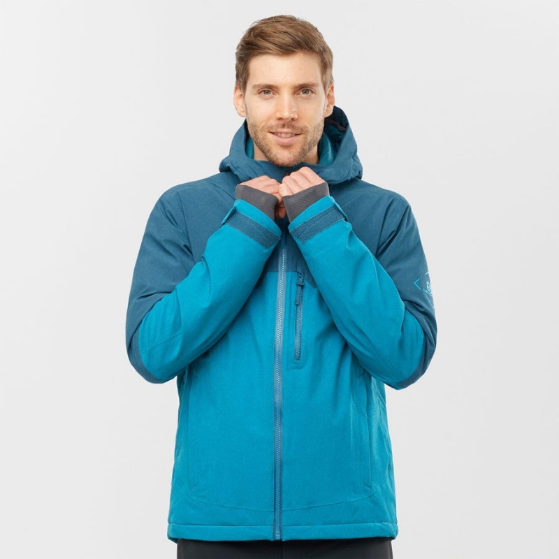 Men's Salomon UNTRACKED Ski Jackets Blue | IN2289LIS