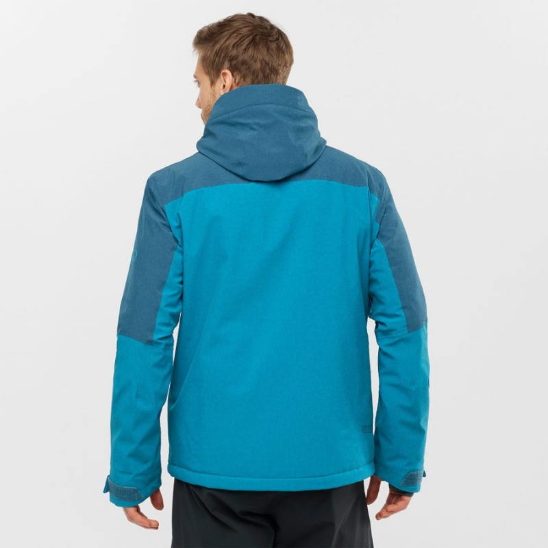 Men's Salomon UNTRACKED Ski Jackets Blue | IN2289LIS