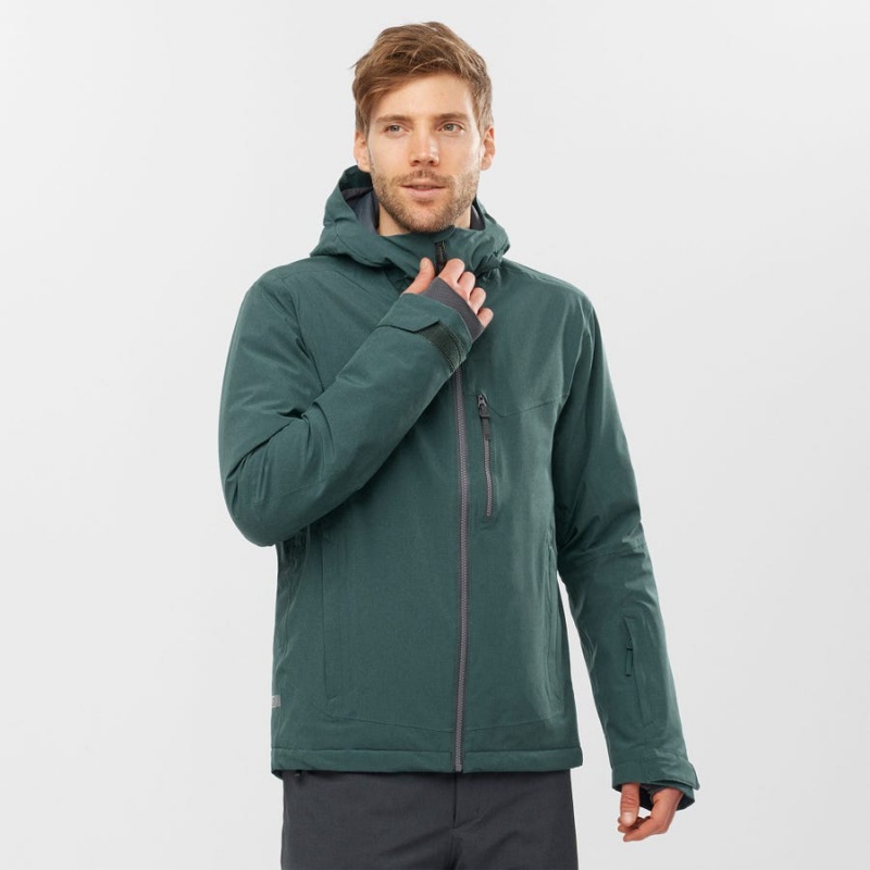 Men's Salomon UNTRACKED Ski Jackets Green | IN2291XYU