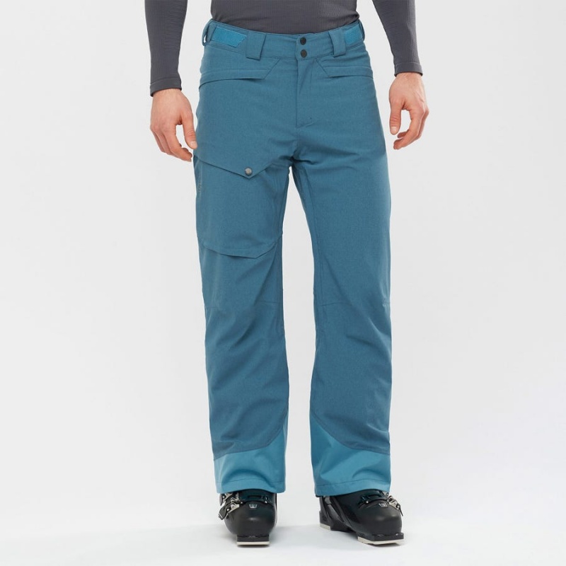 Men's Salomon UNTRACKED Ski Pants Blue | IN2490LIS