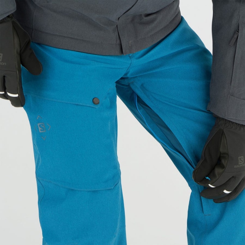 Men's Salomon UNTRACKED Ski Pants Blue | IN2490LIS