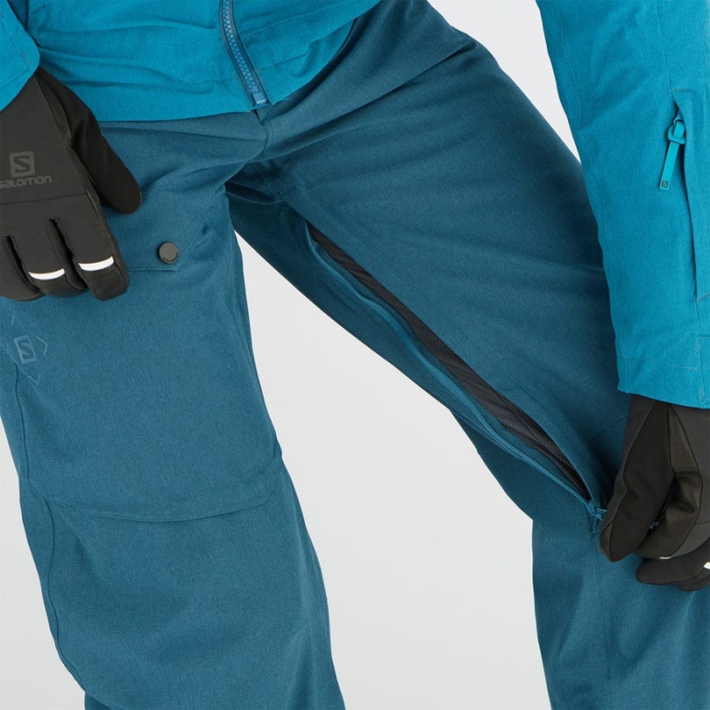 Men's Salomon UNTRACKED Ski Pants Navy | IN2489KOR