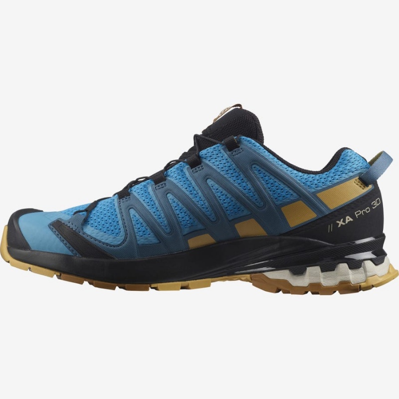 Men's Salomon XA PRO 3D v8 Trail Running Shoes Blue | IN2098GSO