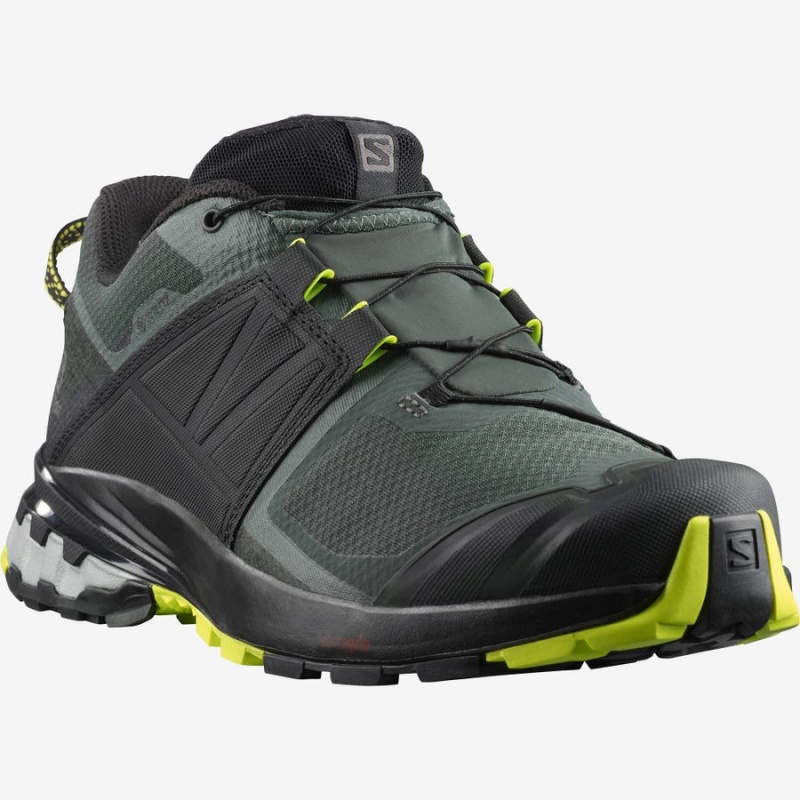 Men's Salomon XA WILD GORE-TEX Trail Running Shoes Black / Olive | IN2124FDN