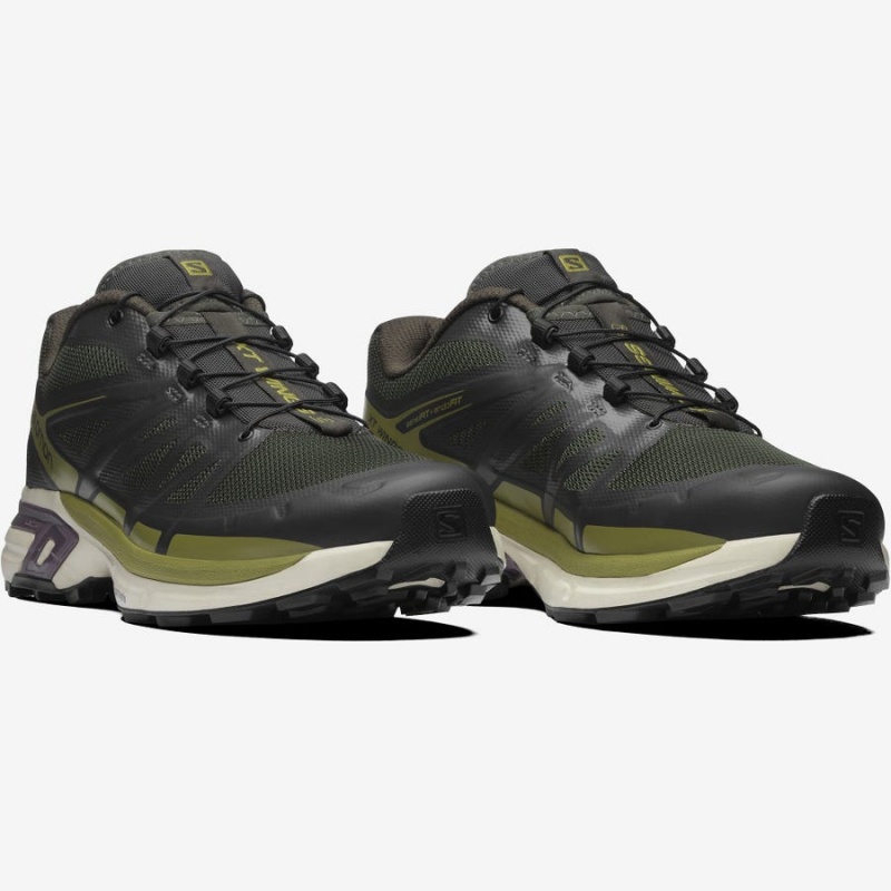 Men's Salomon XT-WINGS 2 Sneakers Black / Olive | IN2208QMA