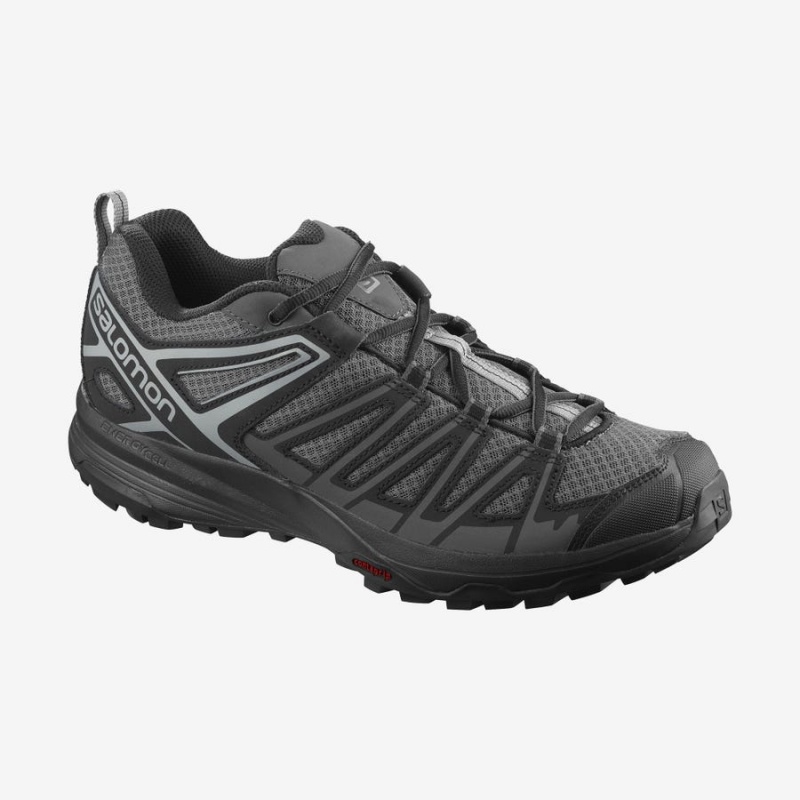 Men\'s Salomon X CREST Hiking Shoes Grey / Black | IN2055HAP