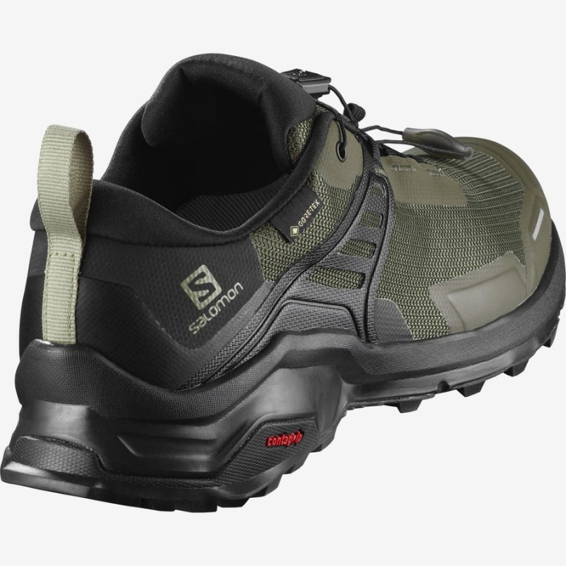 Men's Salomon X RAISE GORE-TEX Hiking Shoes Black / Olive | IN2023AHK