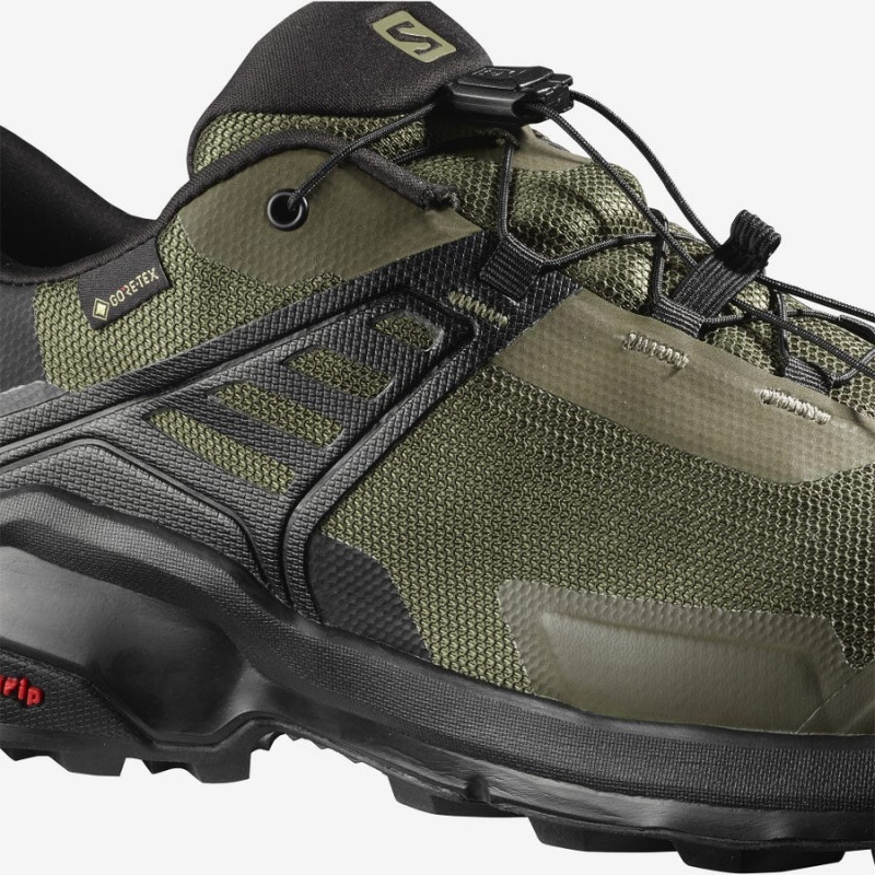 Men's Salomon X RAISE GORE-TEX Hiking Shoes Black / Olive | IN2023AHK