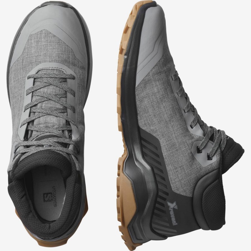 Men's Salomon X REVEAL CHUKKA CLIMASALOMON™ WATERPROOF Winter Boots Grey | IN2247CTV