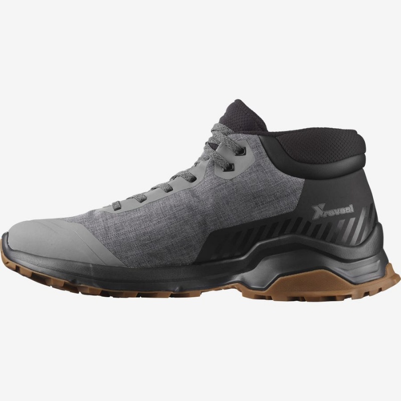 Men's Salomon X REVEAL CHUKKA CLIMASALOMON™ WATERPROOF Winter Boots Grey | IN2247CTV