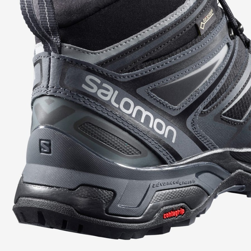 Men's Salomon X ULTRA 3 MID GORE-TEX Hiking Shoes Grey / Black | IN2049AHK