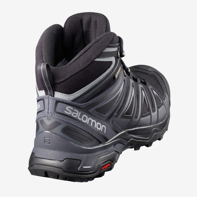 Men's Salomon X ULTRA 3 WIDE MID GORE-TEX Hiking Shoes Grey / Black | IN2030KOR