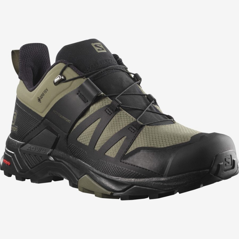 Men's Salomon X ULTRA 4 GORE-TEX Hiking Shoes Olive / Black | IN2033XYU