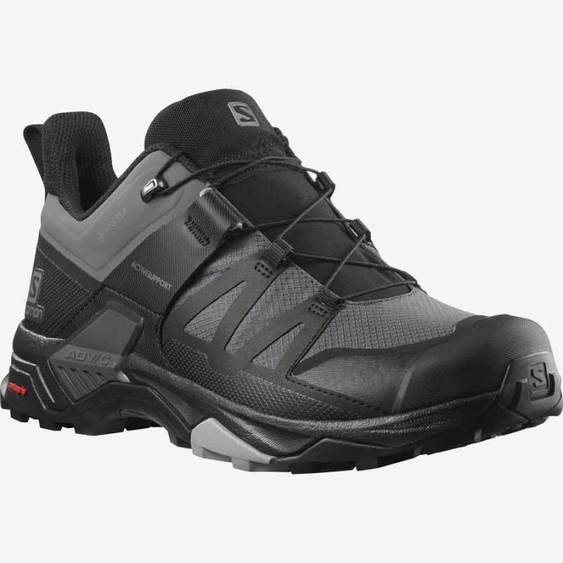 Men's Salomon X ULTRA 4 GORE-TEX Hiking Shoes Grey / Black | IN2034CTV