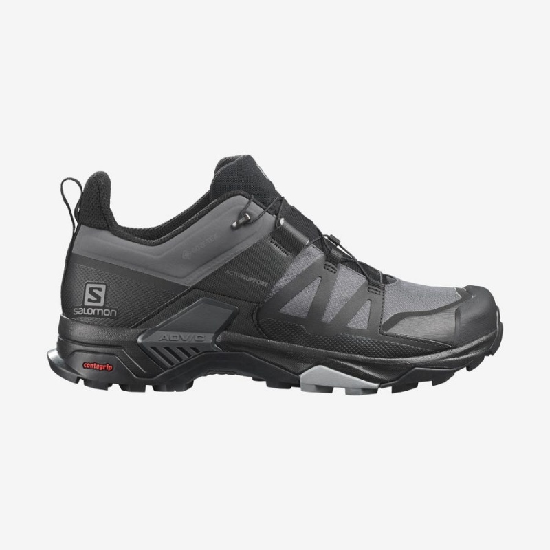 Men\'s Salomon X ULTRA 4 GORE-TEX Hiking Shoes Grey / Black | IN2034CTV