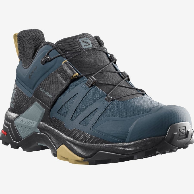 Men's Salomon X ULTRA 4 GORE-TEX Hiking Shoes Blue | IN2037NWY