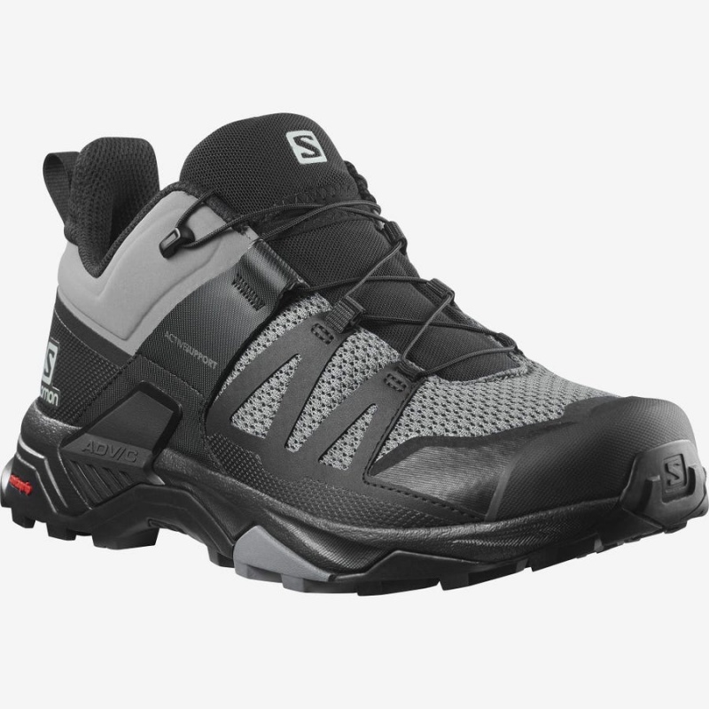 Men's Salomon X ULTRA 4 Hiking Shoes Grey / Black | IN2066QMA