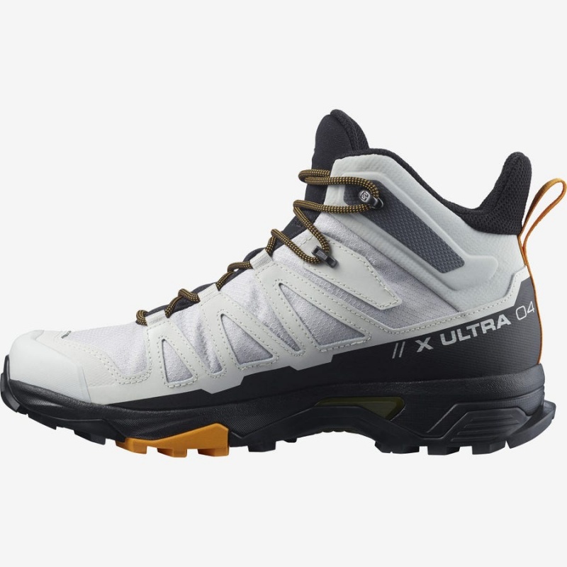 Men's Salomon X ULTRA 4 MID GORE-TEX Hiking Shoes White / Black | IN2082NWY