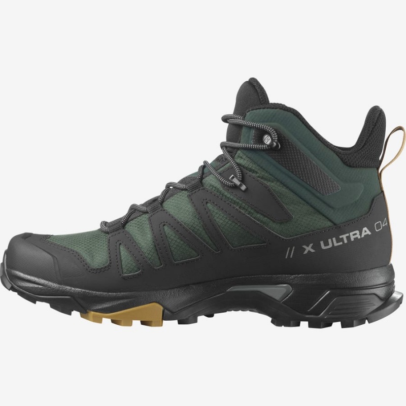 Men's Salomon X ULTRA 4 MID GORE-TEX Hiking Shoes Green / Black | IN2083MQZ