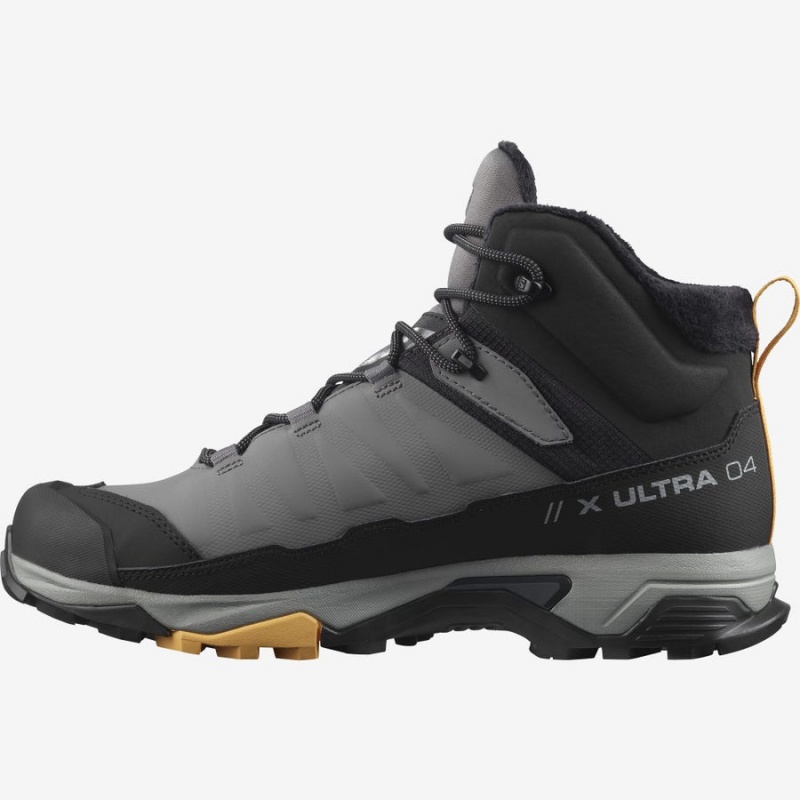 Men's Salomon X ULTRA 4 MID WINTER THINSULATE™ CLIMASALOMON™ WATERPROOF Winter Boots Black / Grey | IN2249BEX