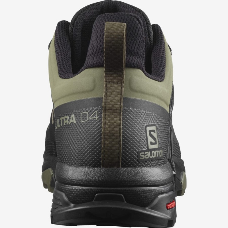 Men's Salomon X ULTRA 4 WIDE GORE-TEX Hiking Shoes Olive / Black | IN2073HAP