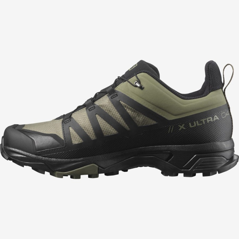 Men's Salomon X ULTRA 4 WIDE GORE-TEX Hiking Shoes Olive / Black | IN2073HAP