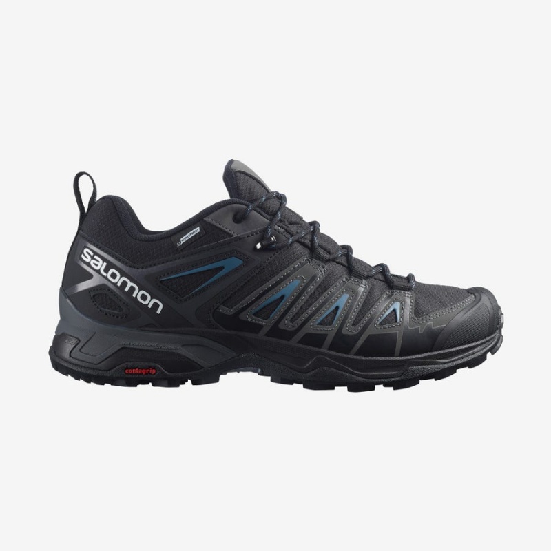 Men\'s Salomon X ULTRA PIONEER CLIMASALOMON™ WATERPROOF Hiking Shoes Black | IN2069SGL