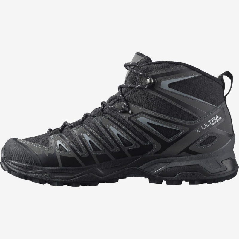 Men's Salomon X ULTRA PIONEER MID CLIMASALOMON™ WATERPROOF Hiking Shoes Grey / Black | IN2071FDN