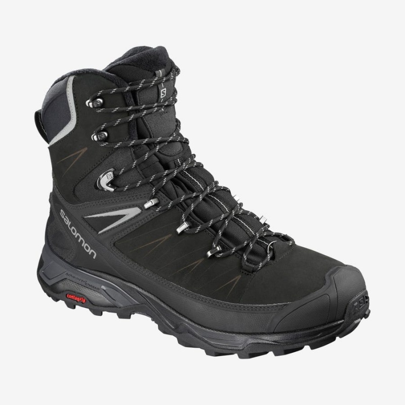 Men\'s Salomon X ULTRA WINTER CLIMASALOMON™ WATERPROOF 2 Winter Boots Black | IN2246XYU