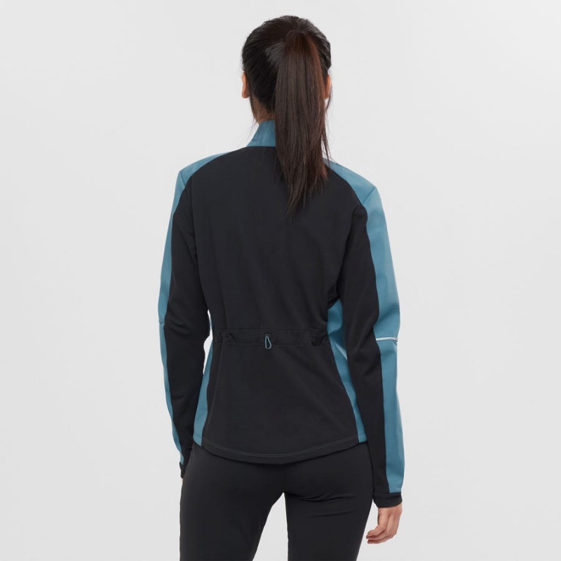 Women's Salomon AGILE SOFTSHELL Jackets Blue | IN3191JPQ