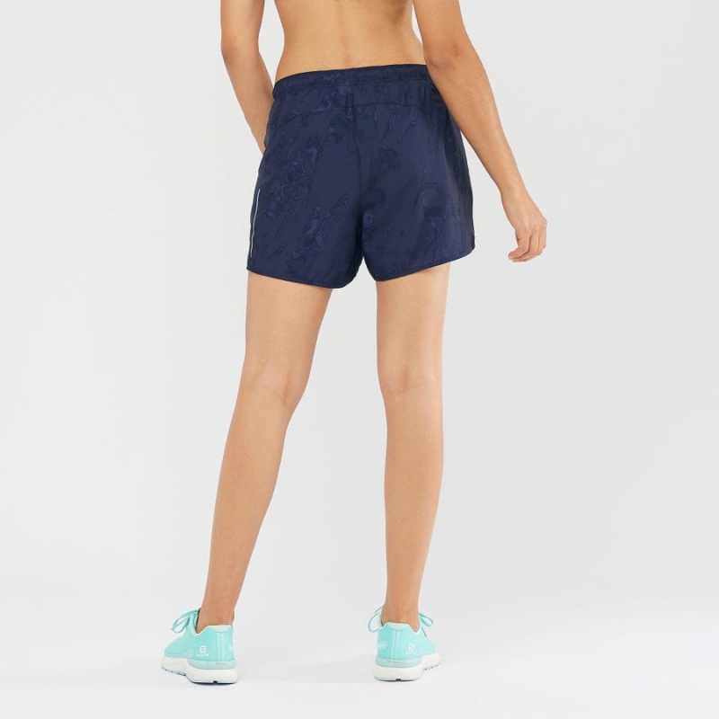 Women's Salomon AGILE Shorts Navy | IN3268JPQ