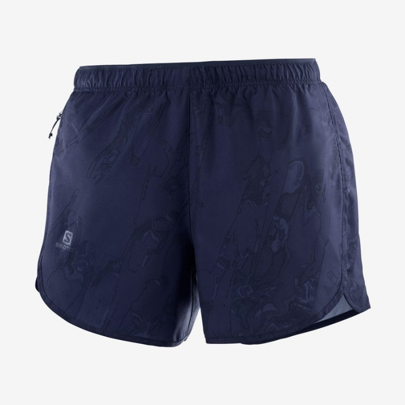 Women\'s Salomon AGILE Shorts Navy | IN3268JPQ