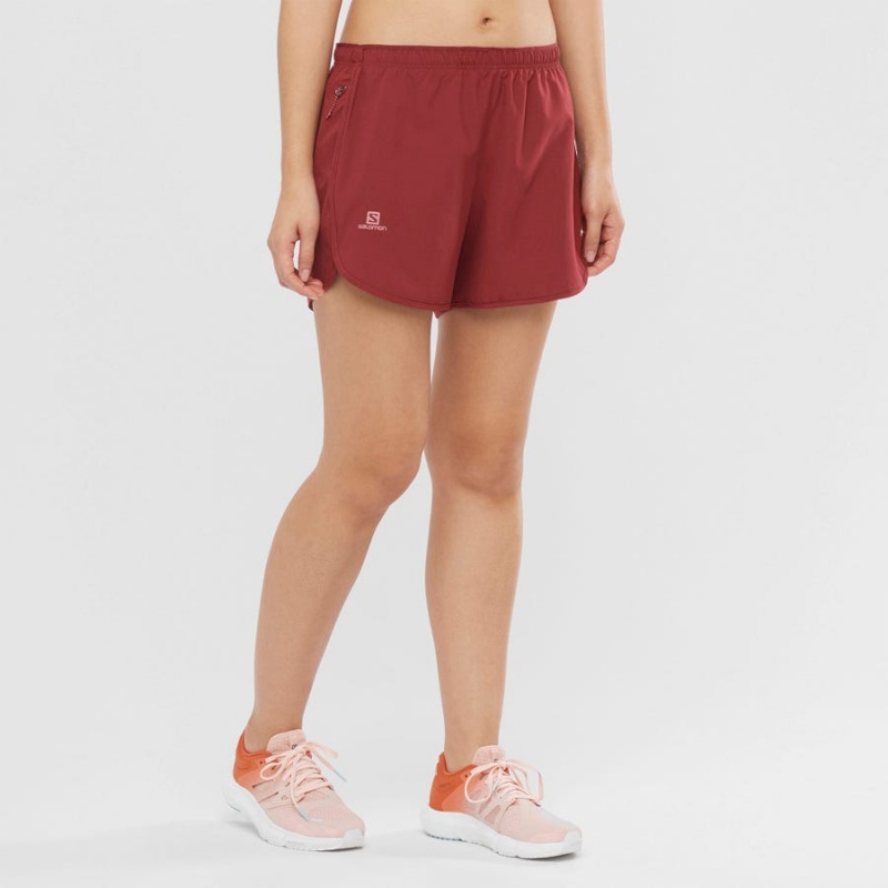 Women's Salomon AGILE Shorts Red | IN3270LIS