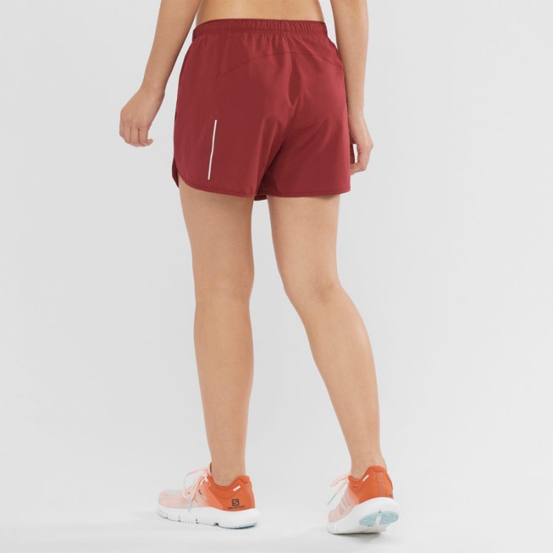 Women's Salomon AGILE Shorts Red | IN3270LIS