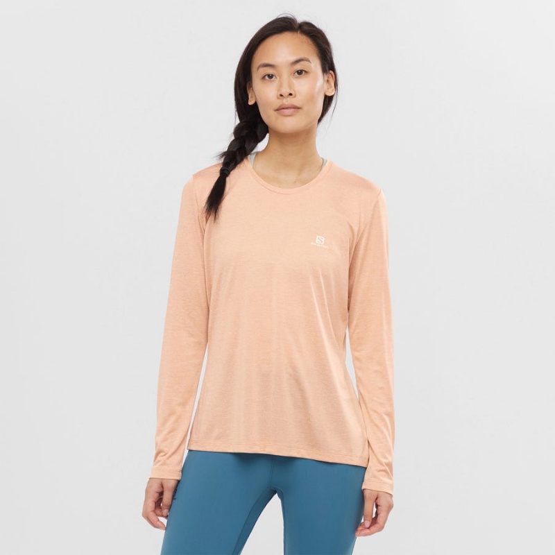 Women's Salomon AGILE T Shirts Beige | IN3065CTV