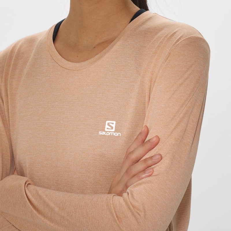 Women's Salomon AGILE T Shirts Beige | IN3065CTV